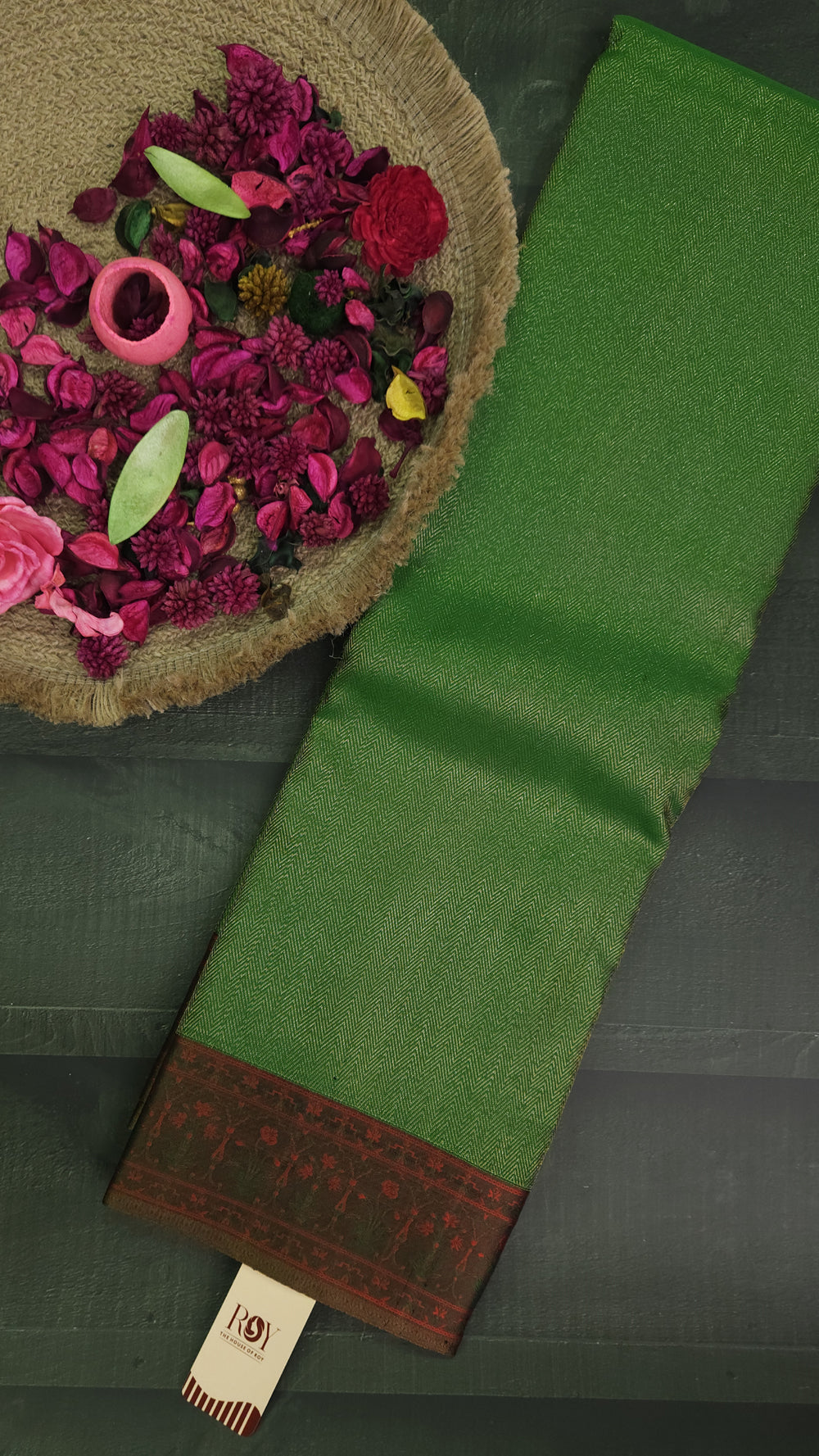 Leaf Green Pure Kancheepuram Silk Saree