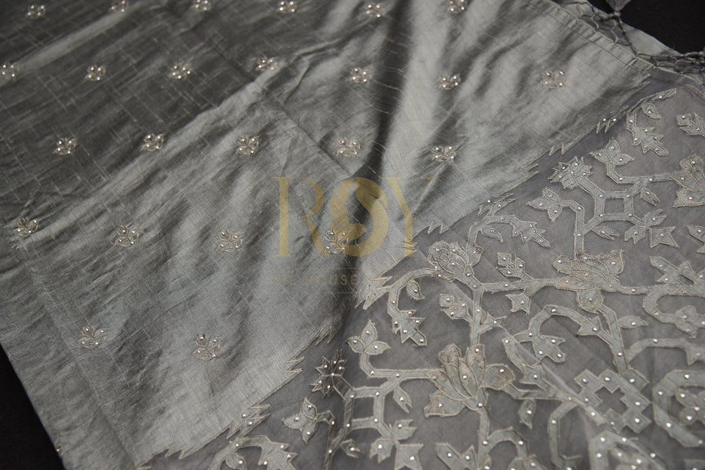 Silk Cotton Saree with Matching Fusion