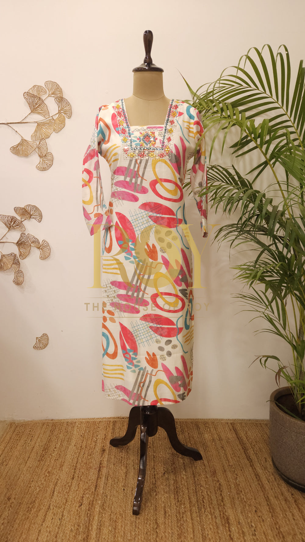 Abstract Multicolored Kurti