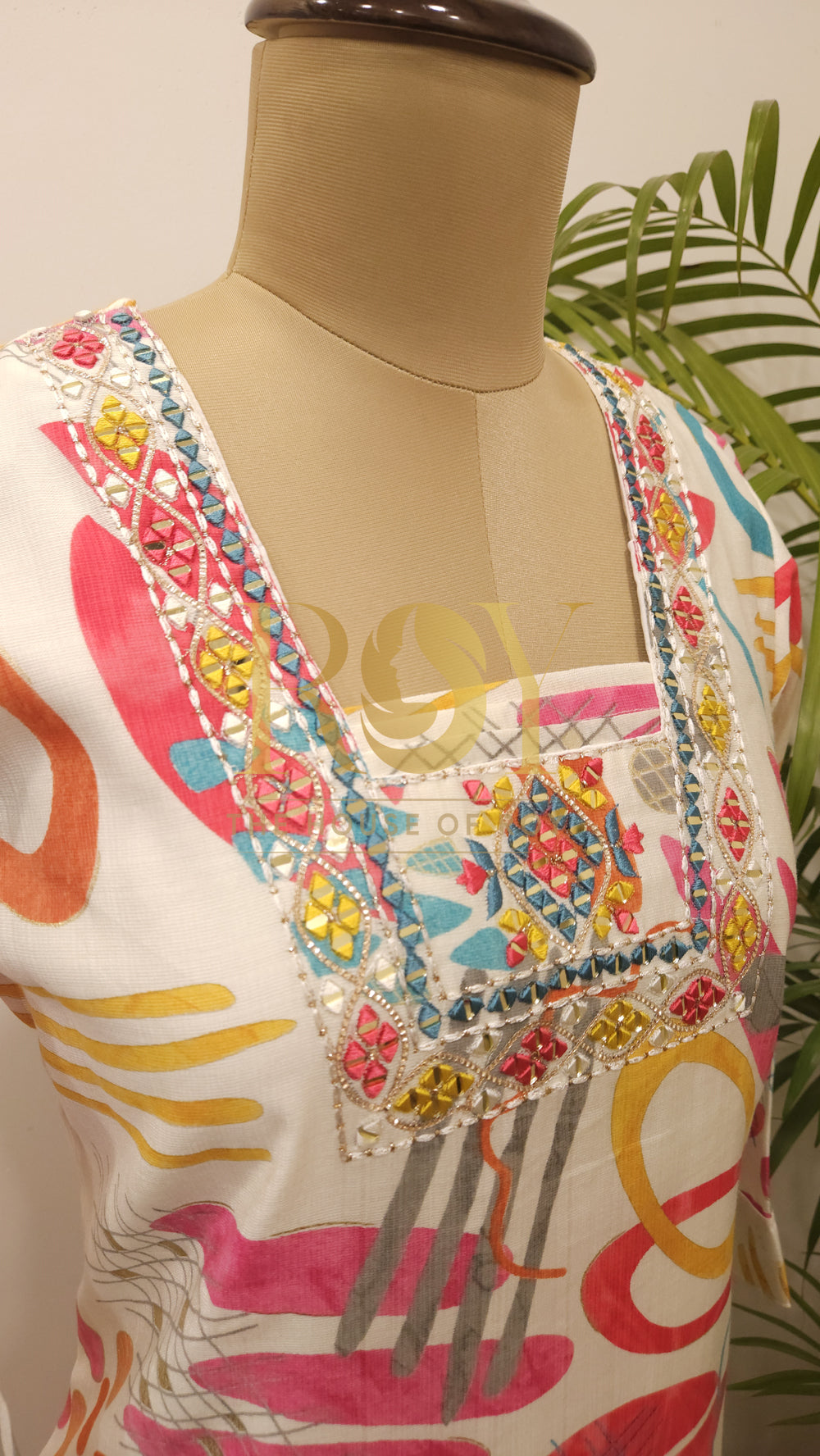 Abstract Multicolored Kurti