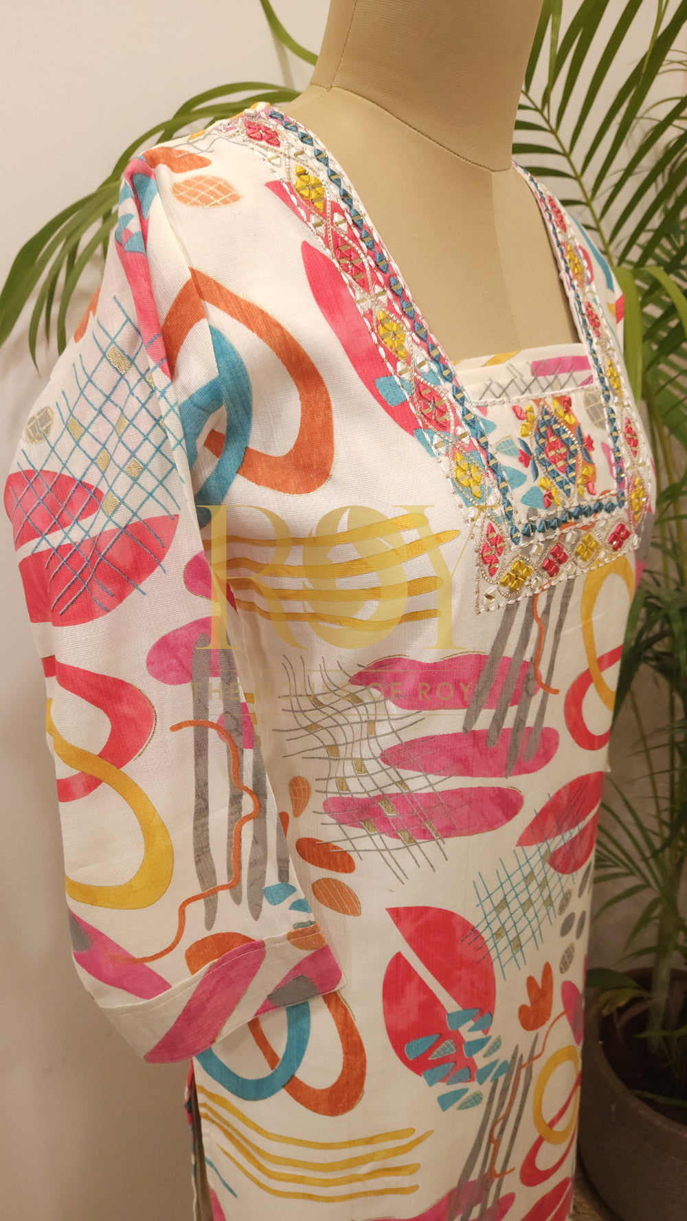 Abstract Multicolored Kurti