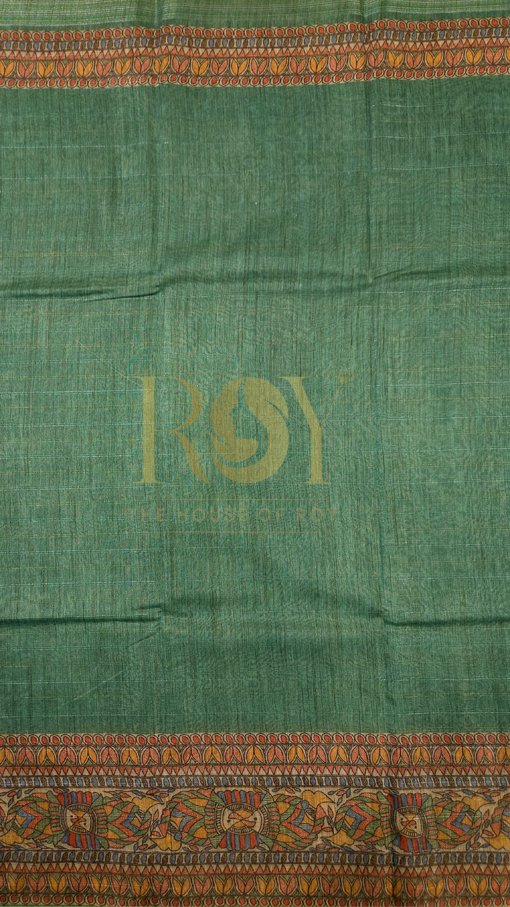 Aqua Green Printed Liva Cotton Saree