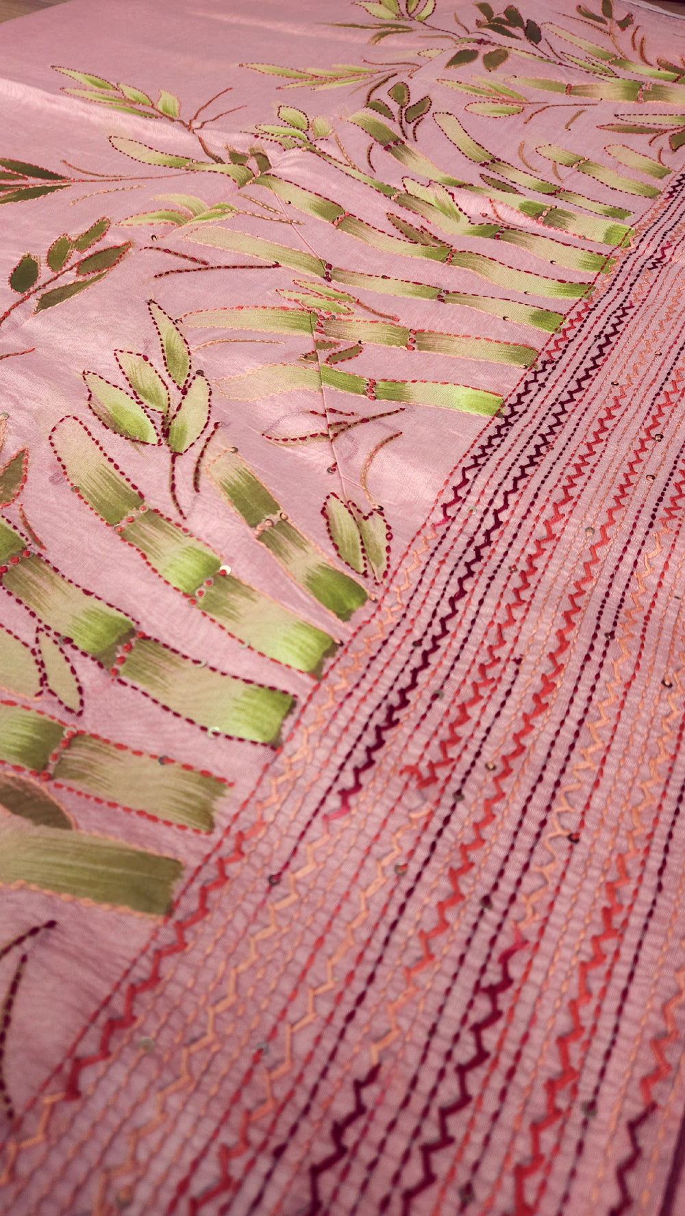 Chandheri Silk Cotton Baby Pink Saree