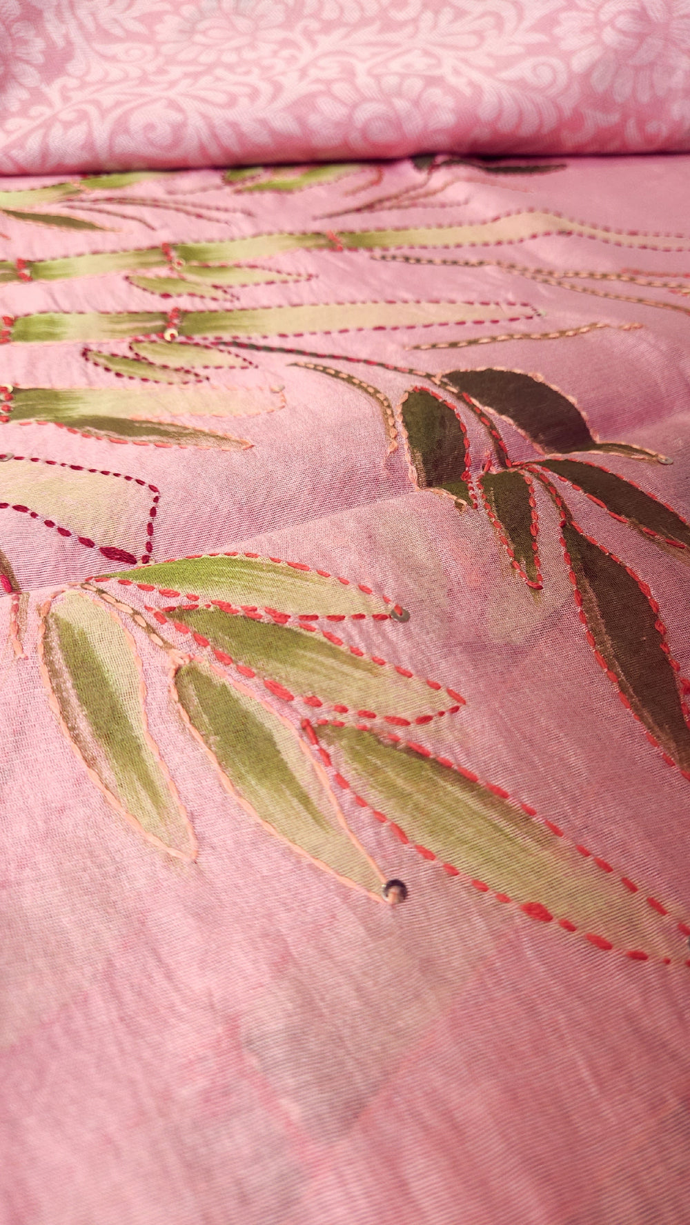 Chandheri Silk Cotton Baby Pink Saree