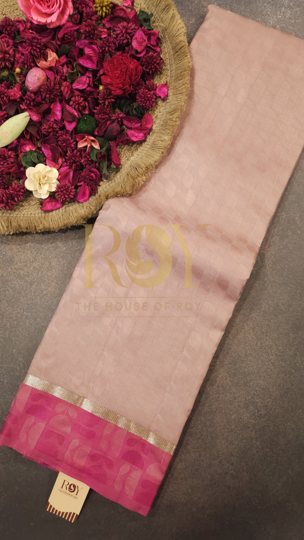 Pure Baby Pink Silk Saree
