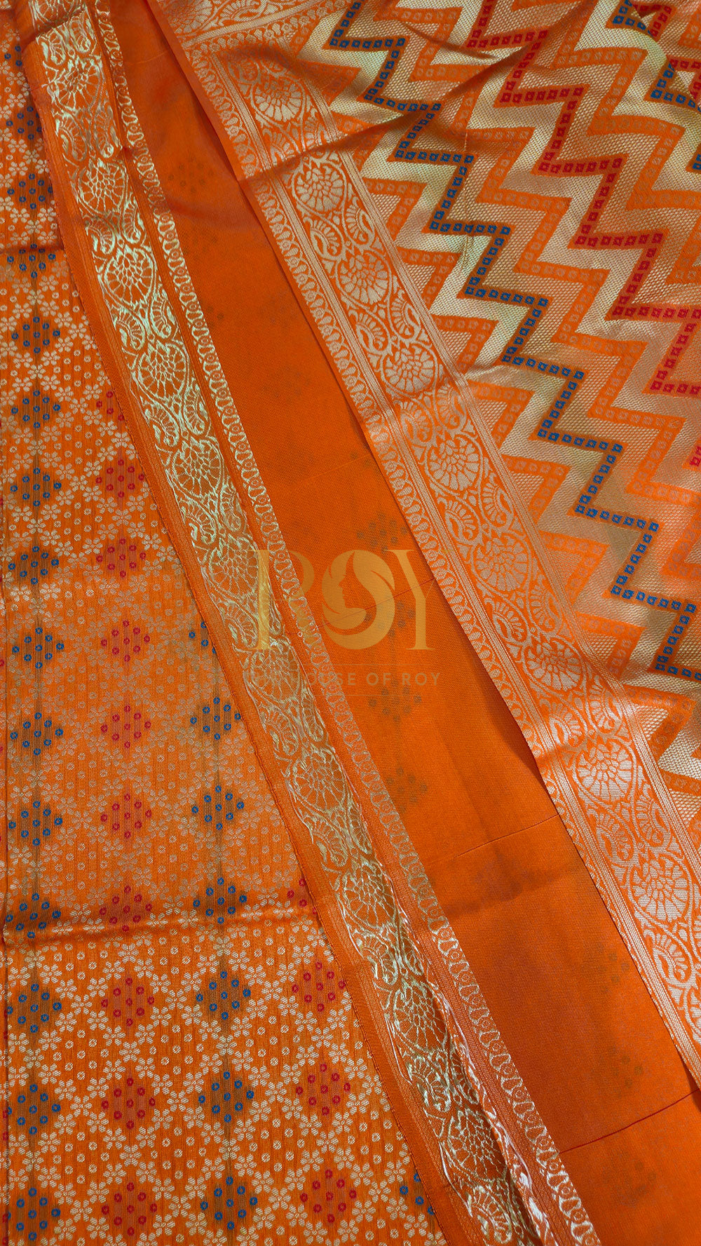 Orange Bandhini Saree