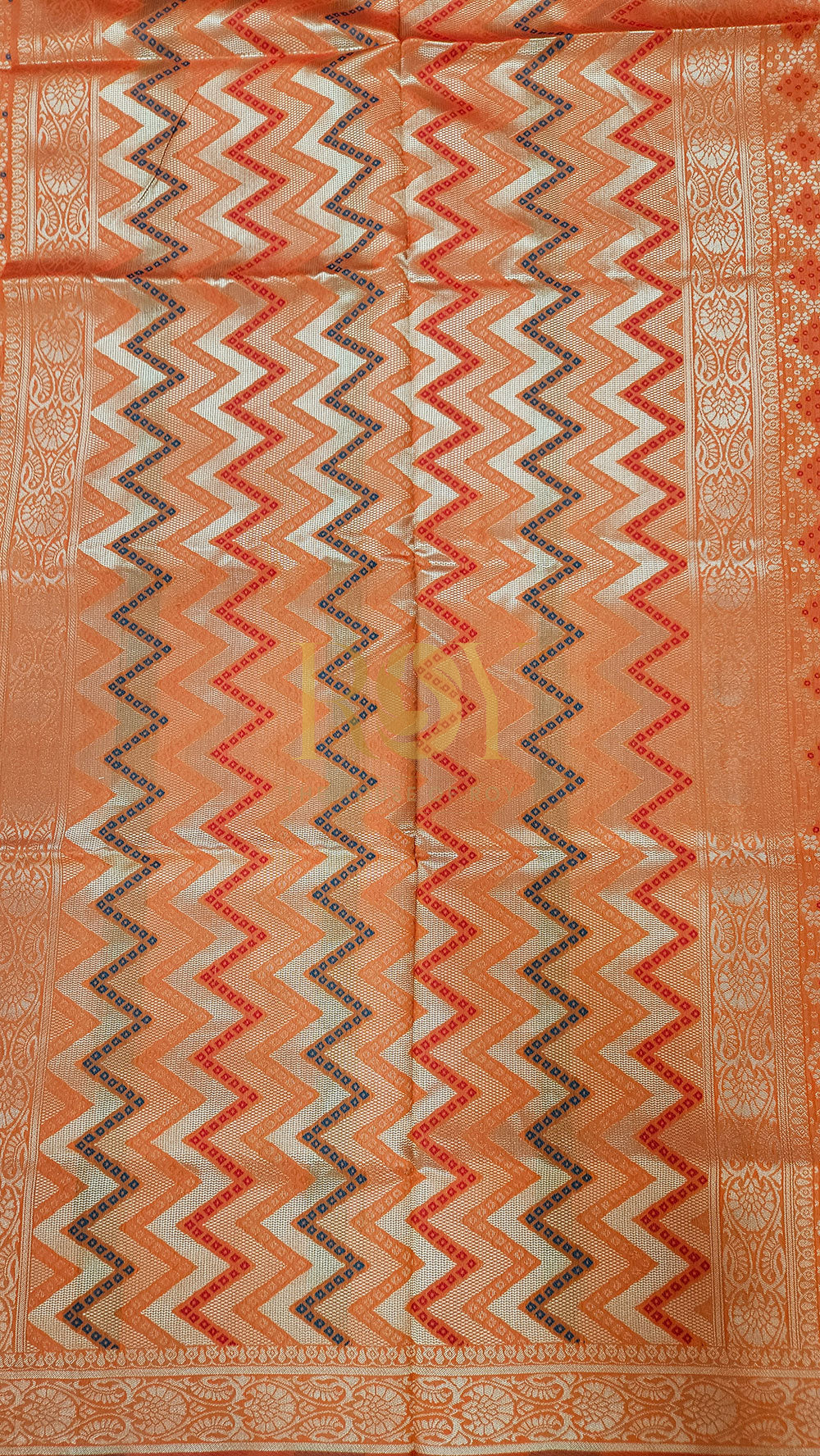 Orange Bandhini Saree