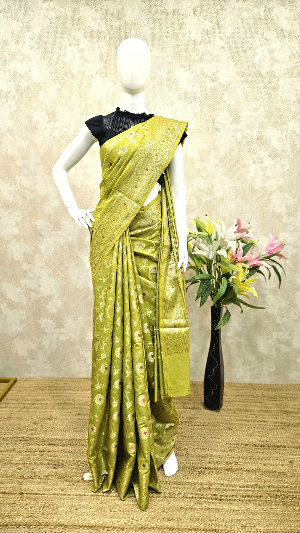 Banarasi Mustard Silk Saree