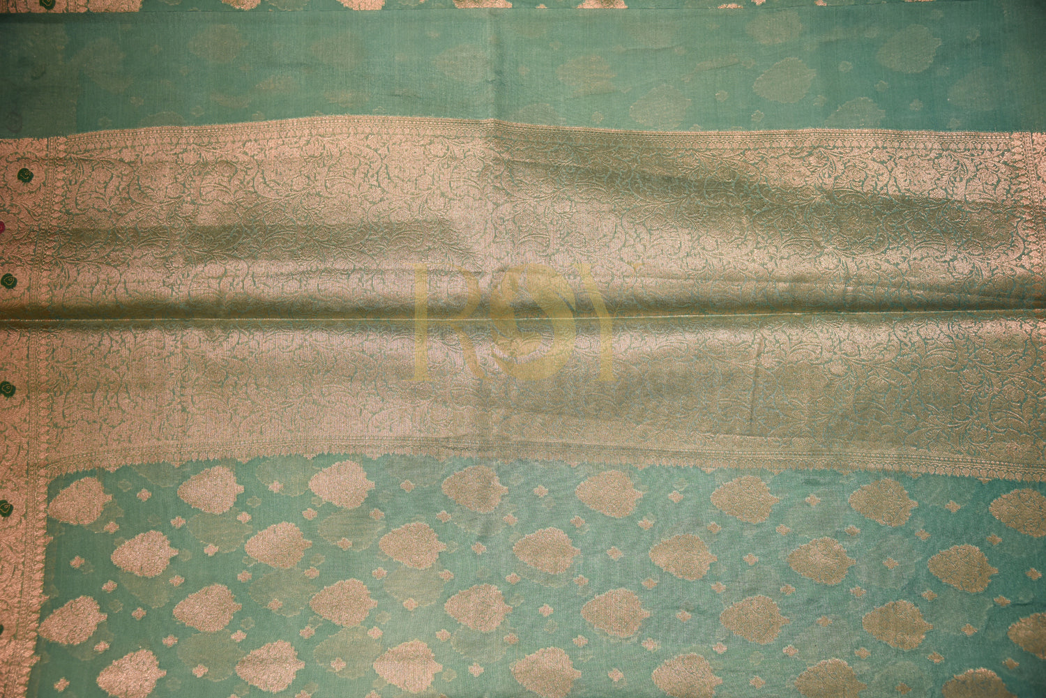Sea Green Banarasi Katan Silk Saree
