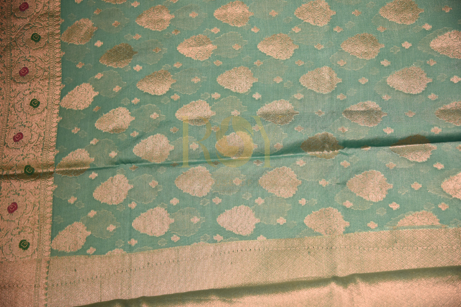 Sea Green Banarasi Katan Silk Saree