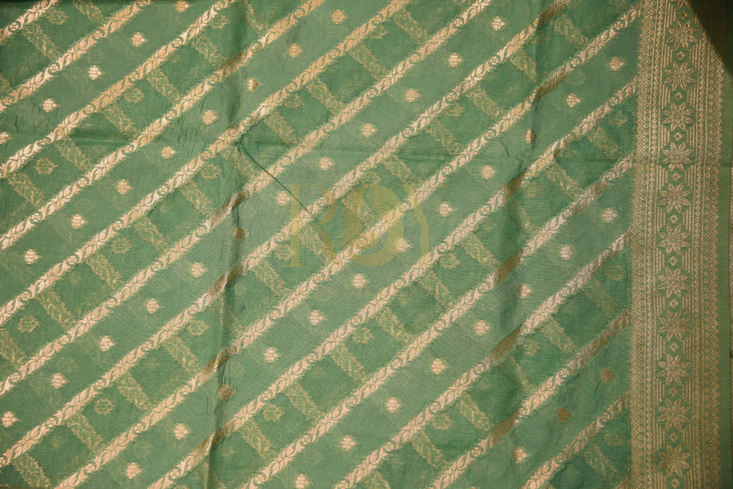 Banarasi Silk Cotton Green Saree