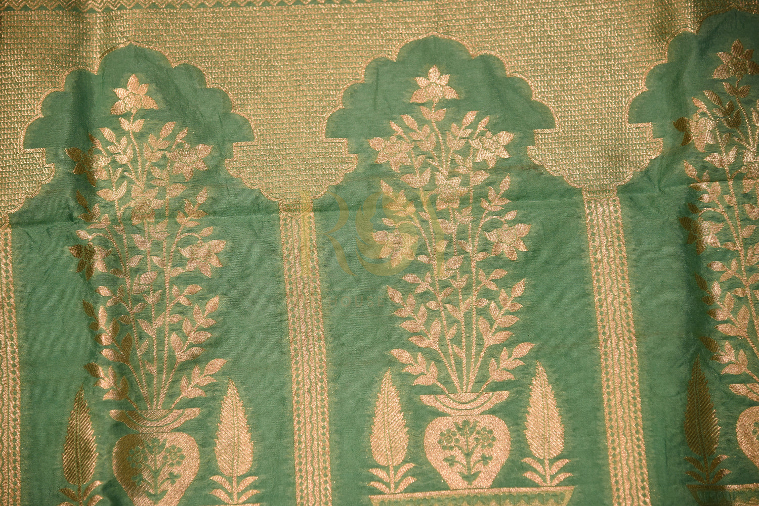 Banarasi Silk Cotton Green Saree