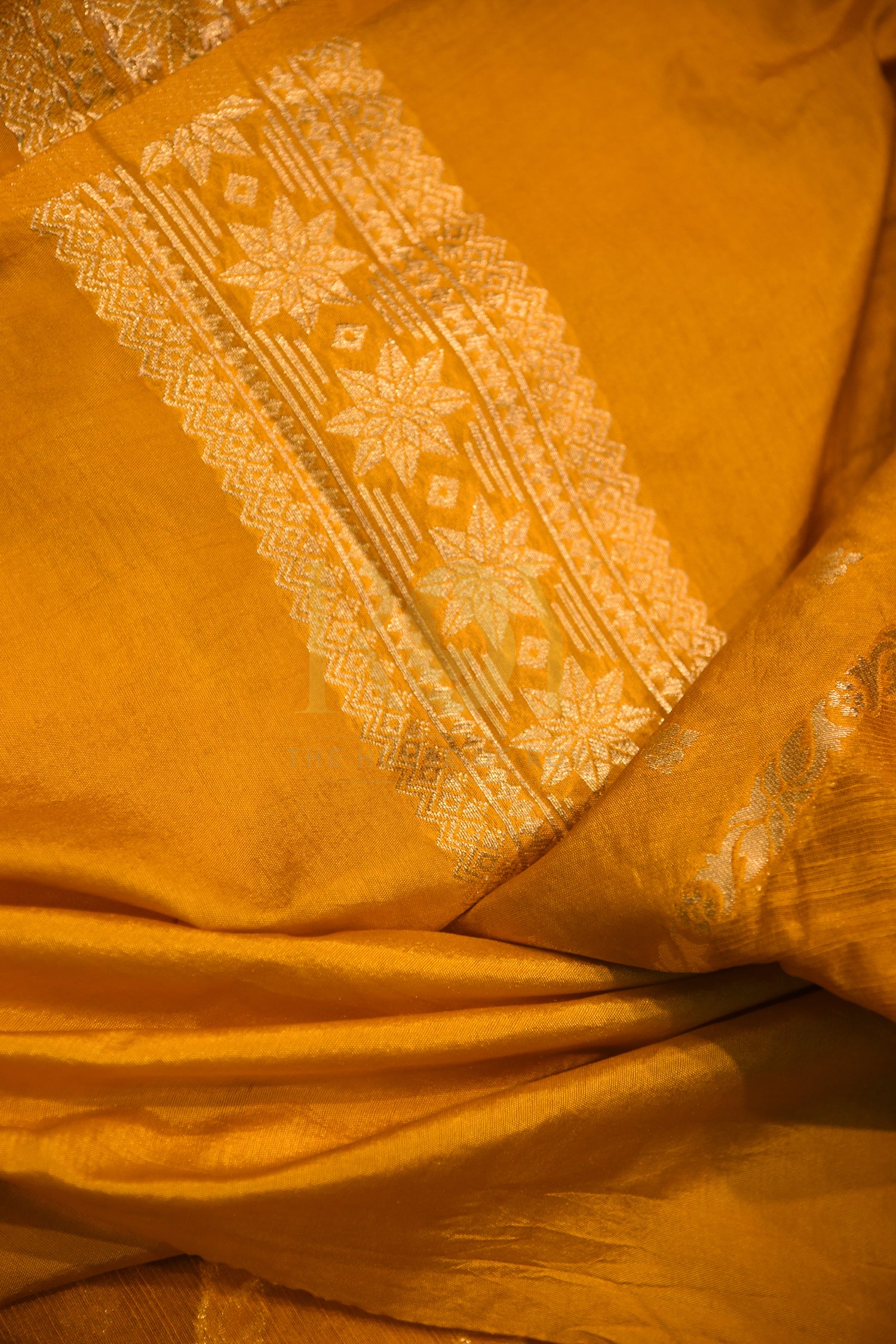 Banarasi Silk Cotton Yellow Saree