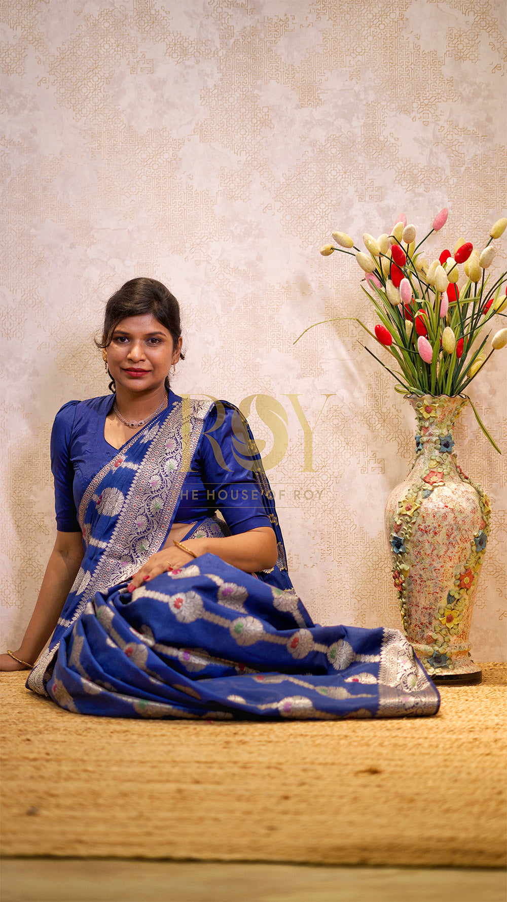 Royal Blue Banarasi Silk Cotton Saree