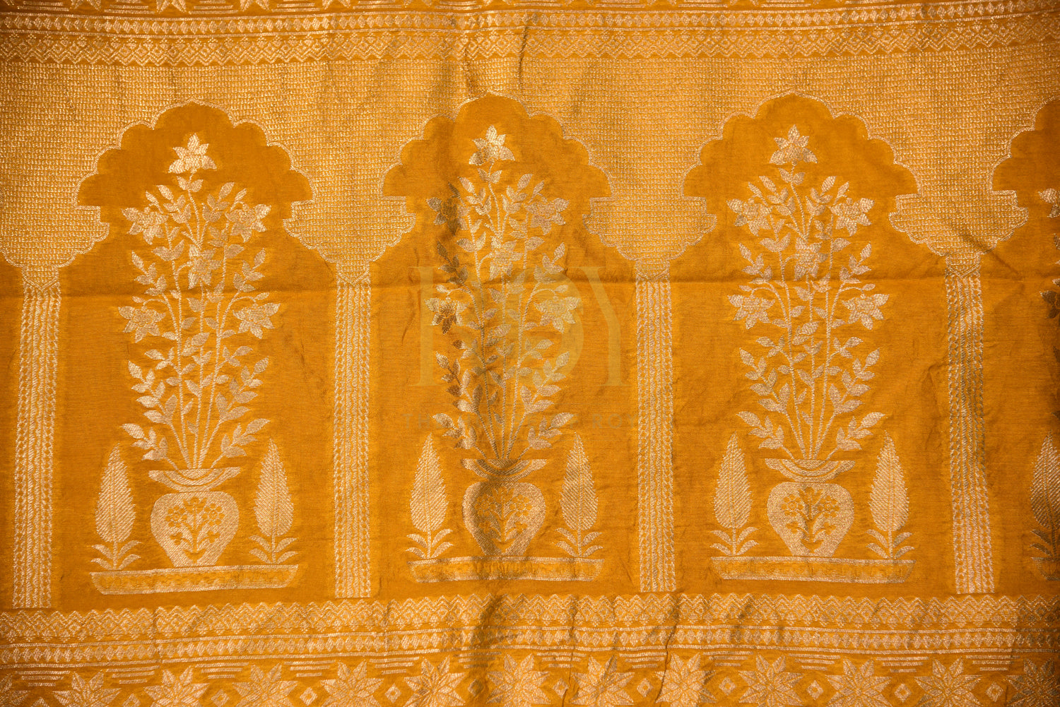 Banarasi Silk Cotton Yellow Saree