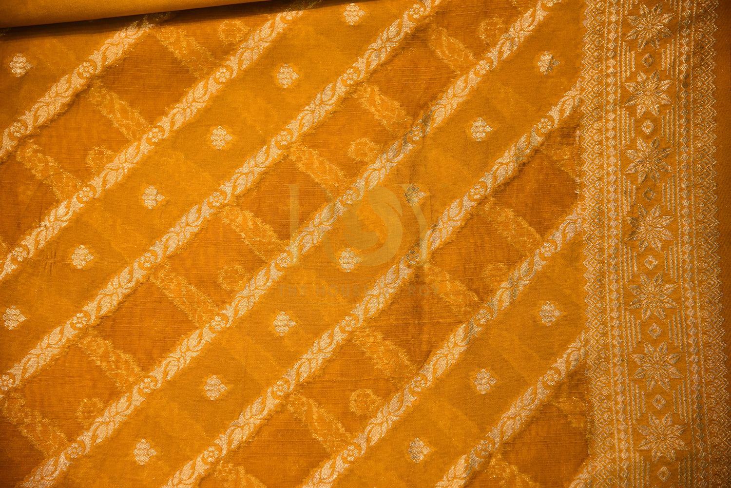 Banarasi Silk Cotton Yellow Saree