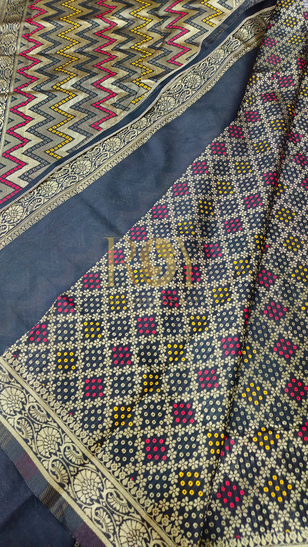 Black Bandhini Saree