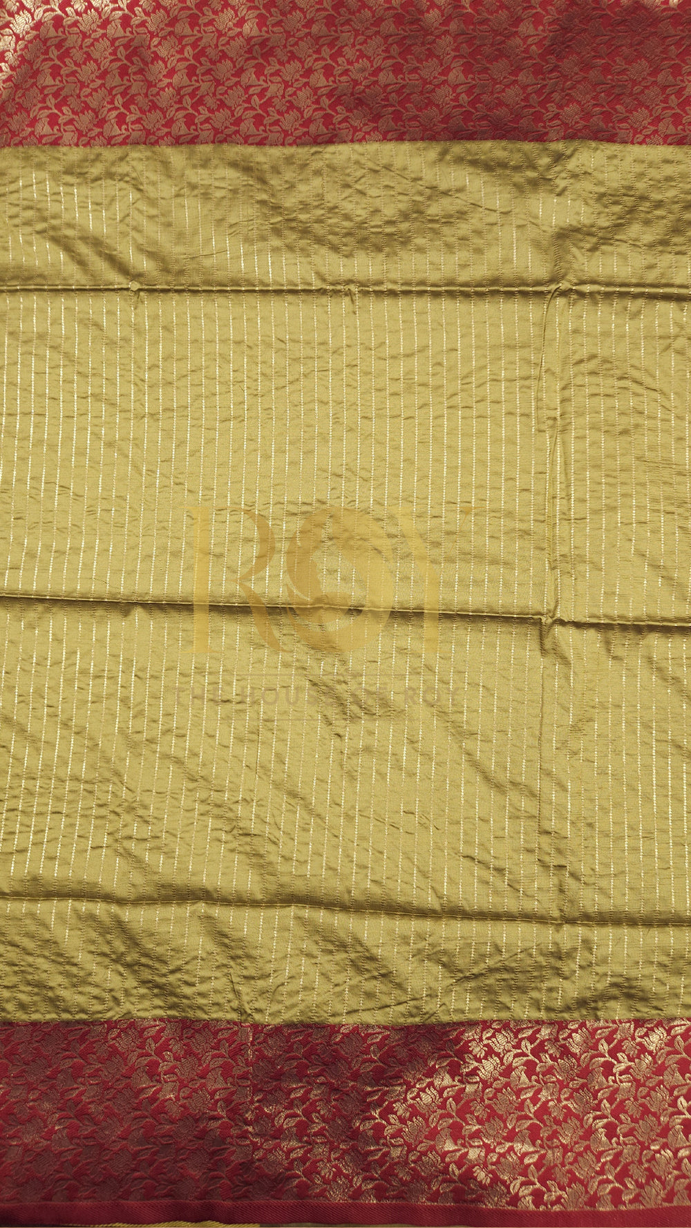 Beige & Red Mix Soft Silk Saree