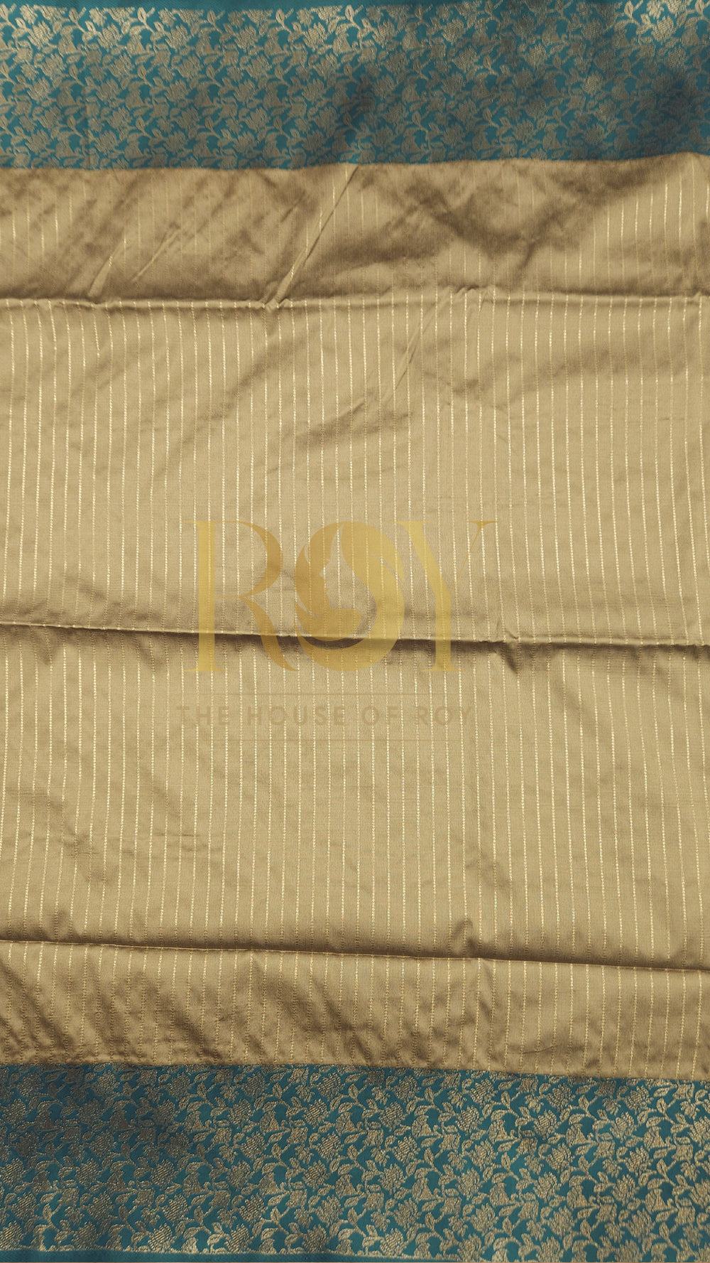 Beige & Turquoise Soft Silk Saree