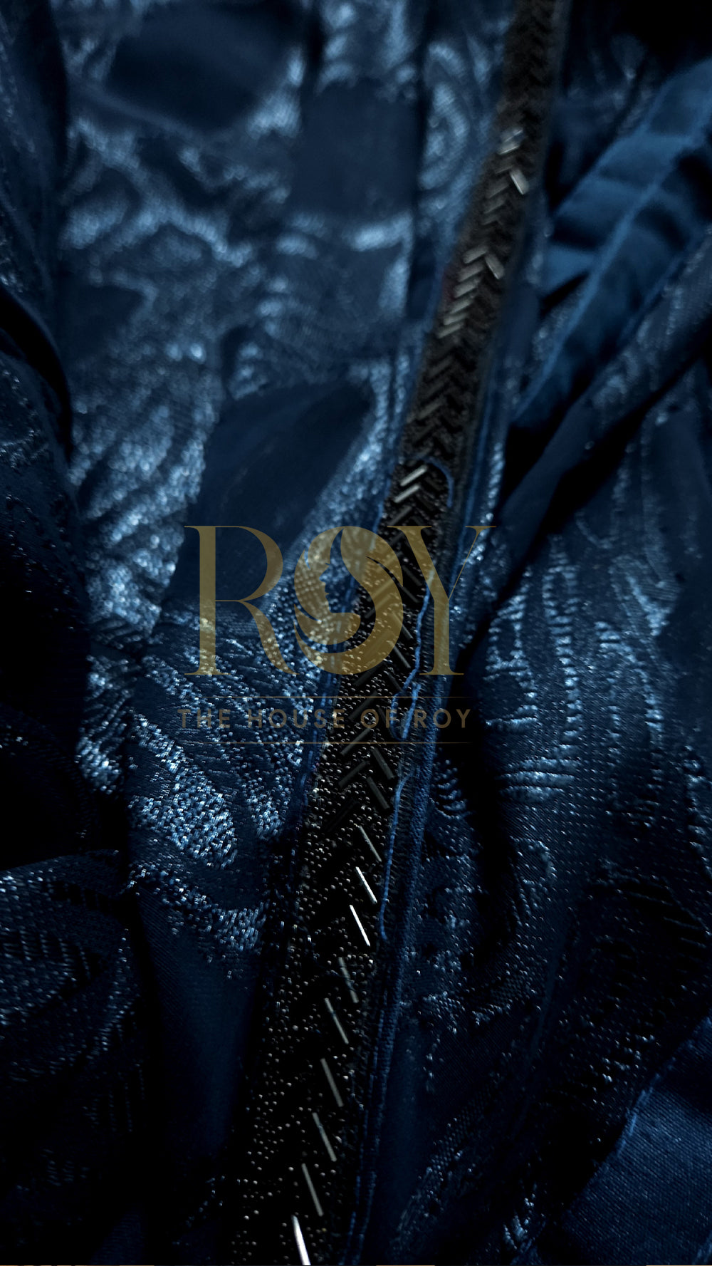 Dark Peacock Blue Ready-to-Wear Designer Saree