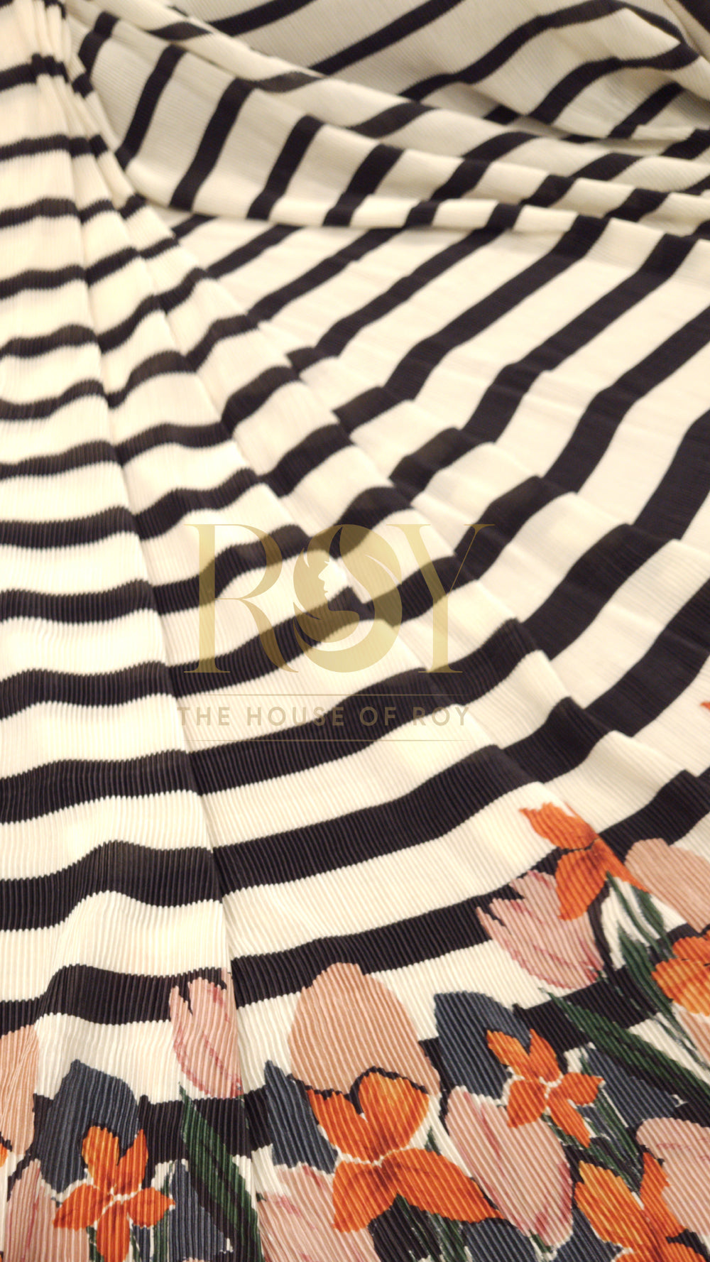 Black and White Pre-Draped Designer Saree