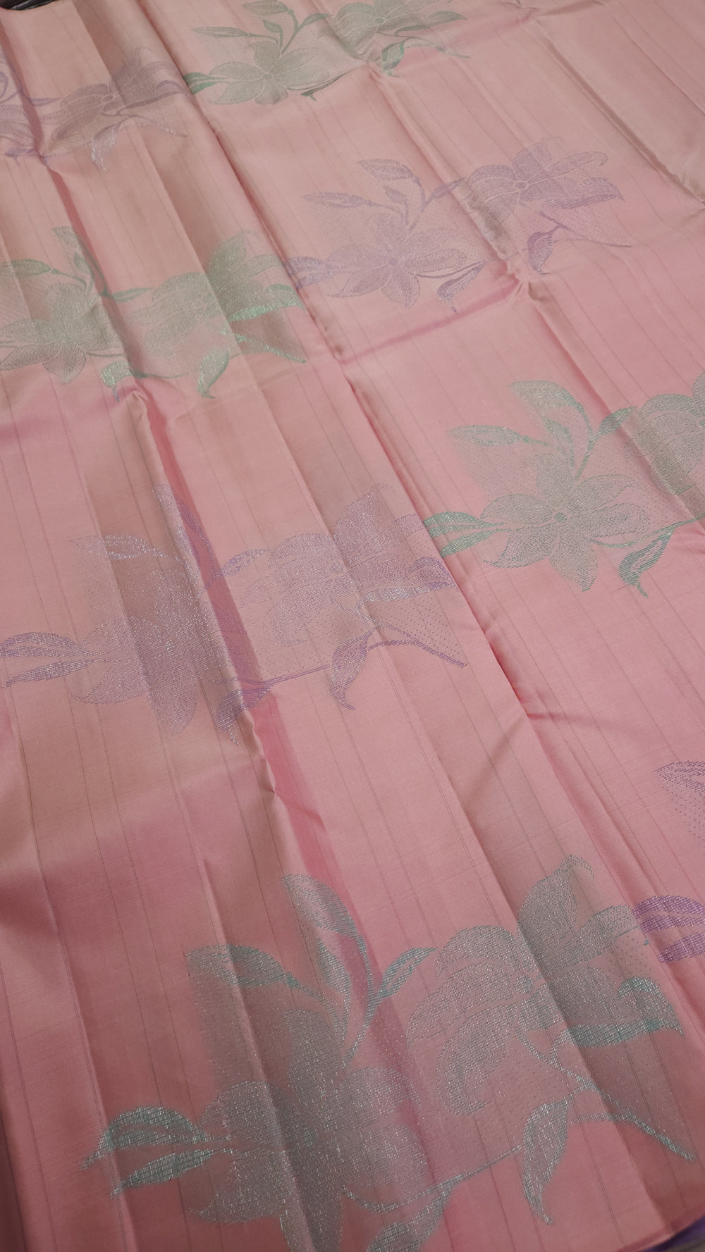 Pure Kancheepuram Silk Saree with Lotus Motif