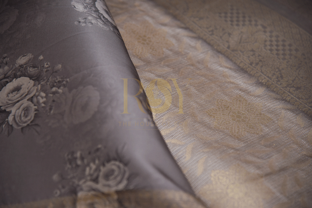 Brocade Beige Silk Saree