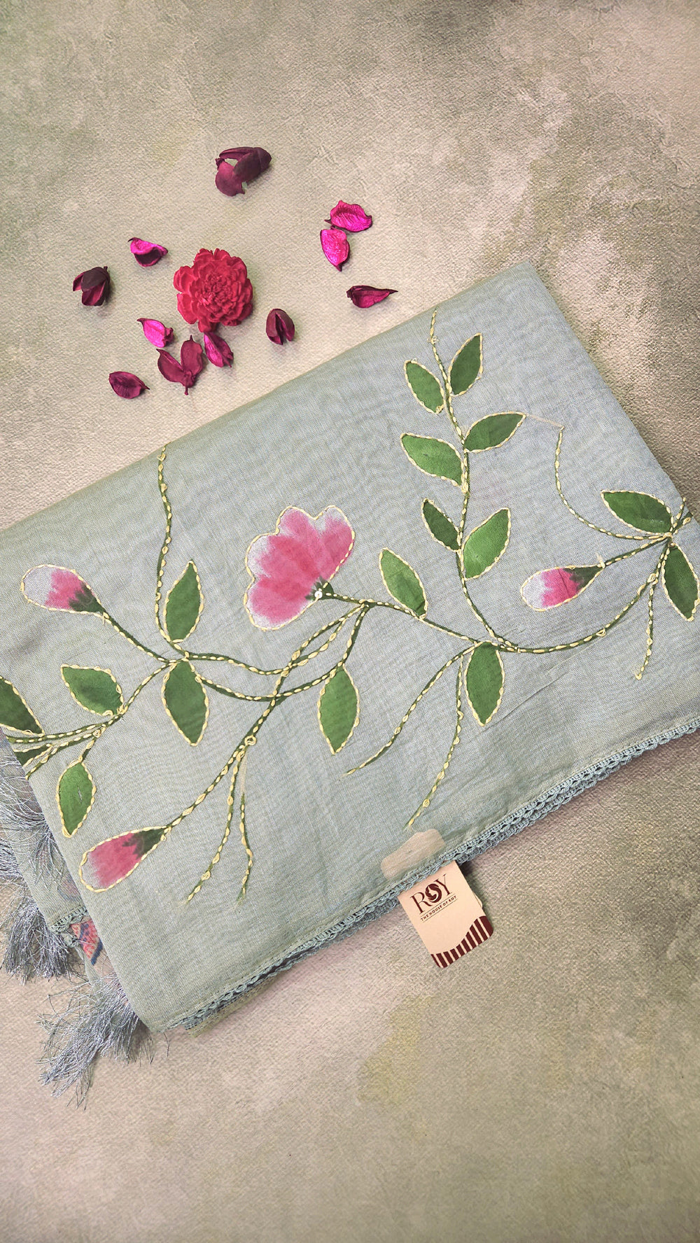 Chandheri Silk Cotton Mint Green Saree