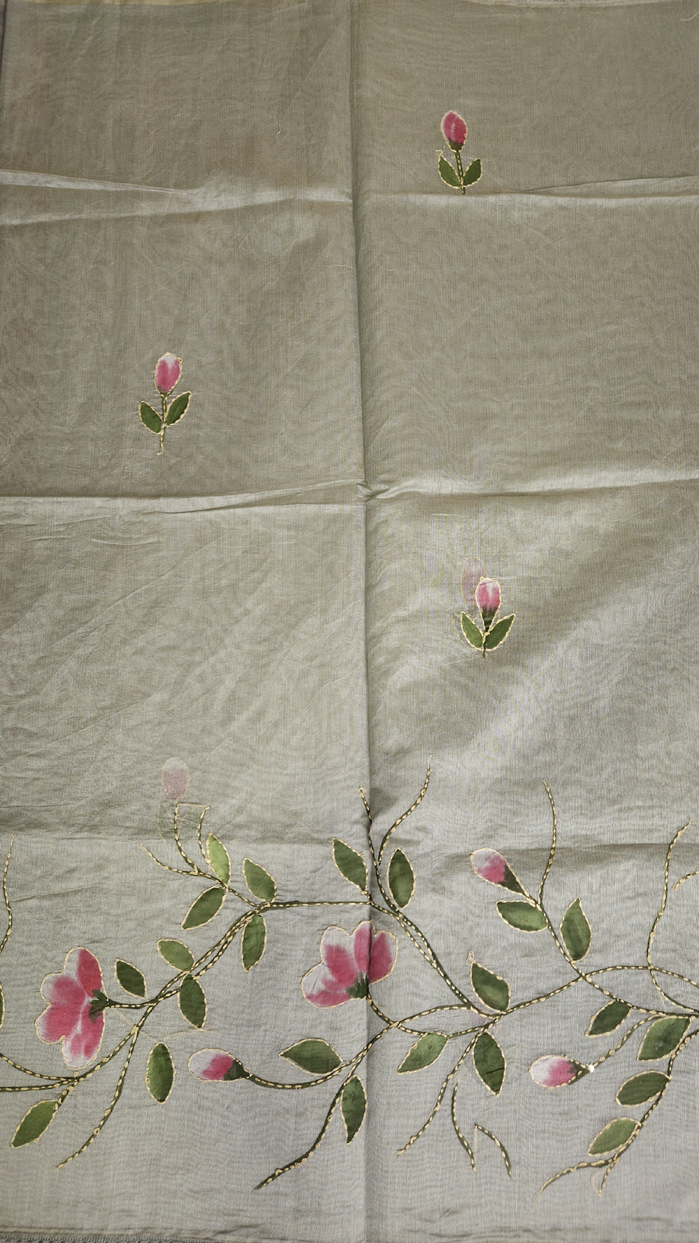 Chandheri Silk Cotton Mint Green Saree
