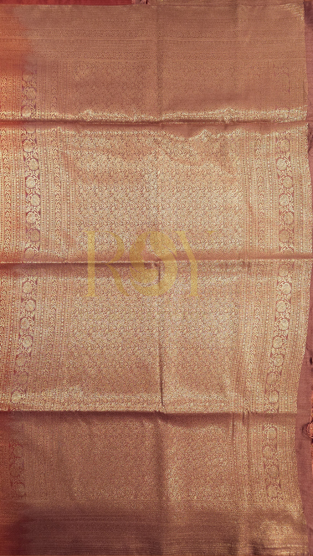 Copper Jacquard Soft Silk Saree