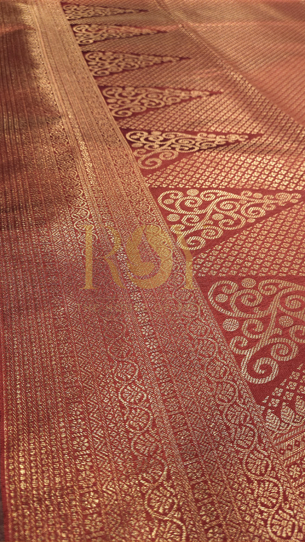 Copper Jacquard Soft Silk Saree