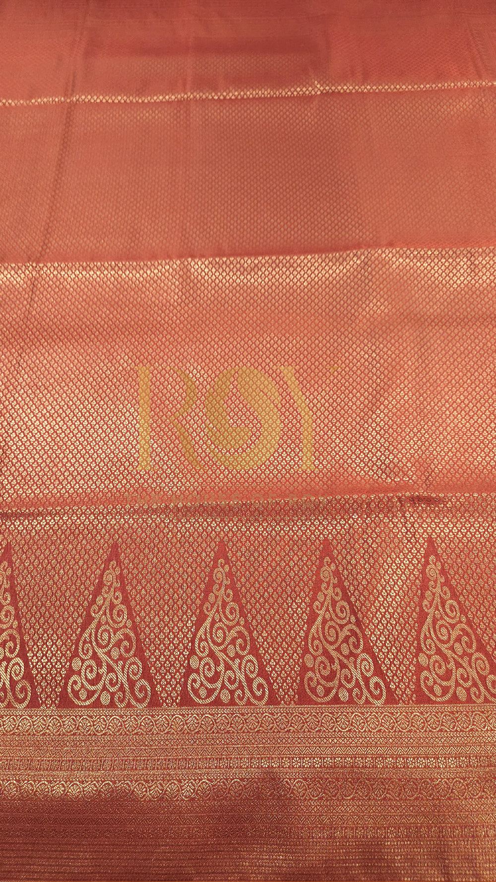Copper Jacquard Soft Silk Saree