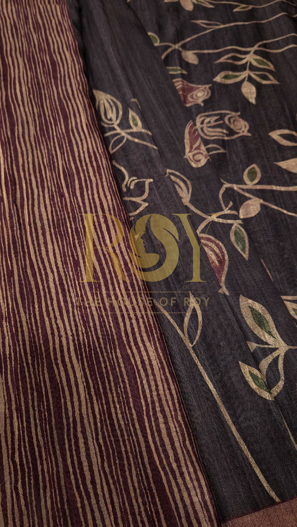 mix cotton saree wine colour