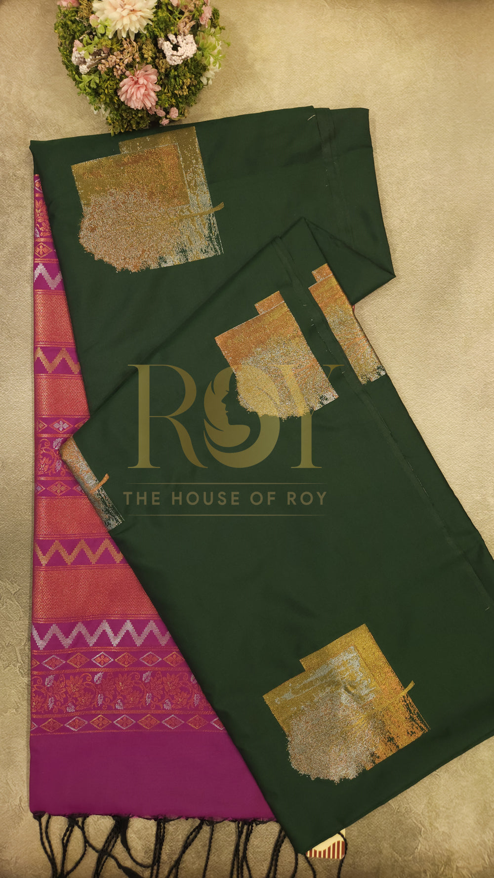 Dark Green Soft Silk Saree