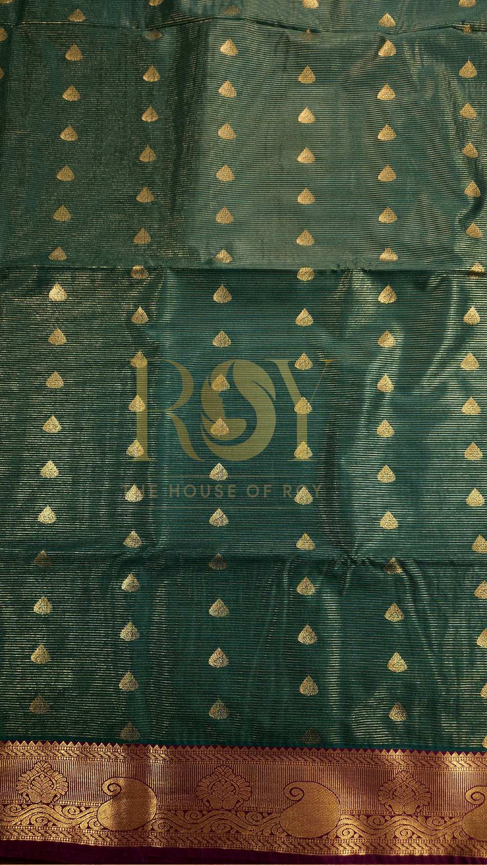 Dark green vaira oosi soft silk saree