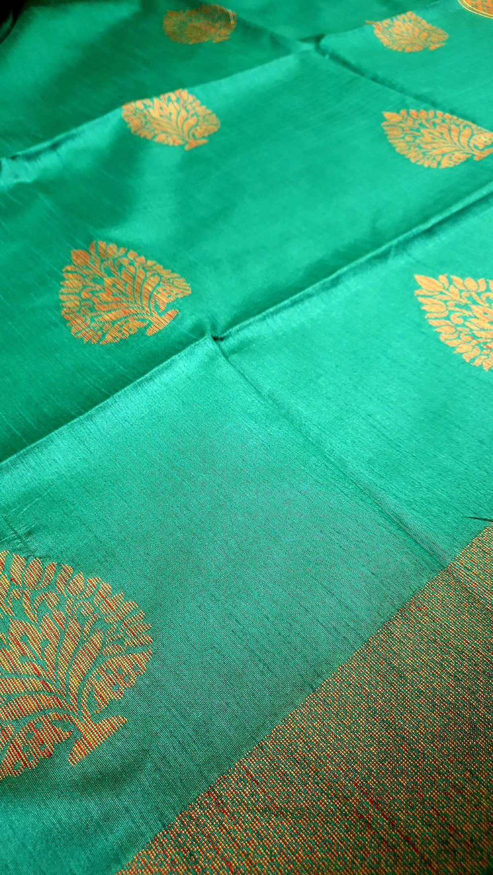 Dark Green Silk Cotton Saree