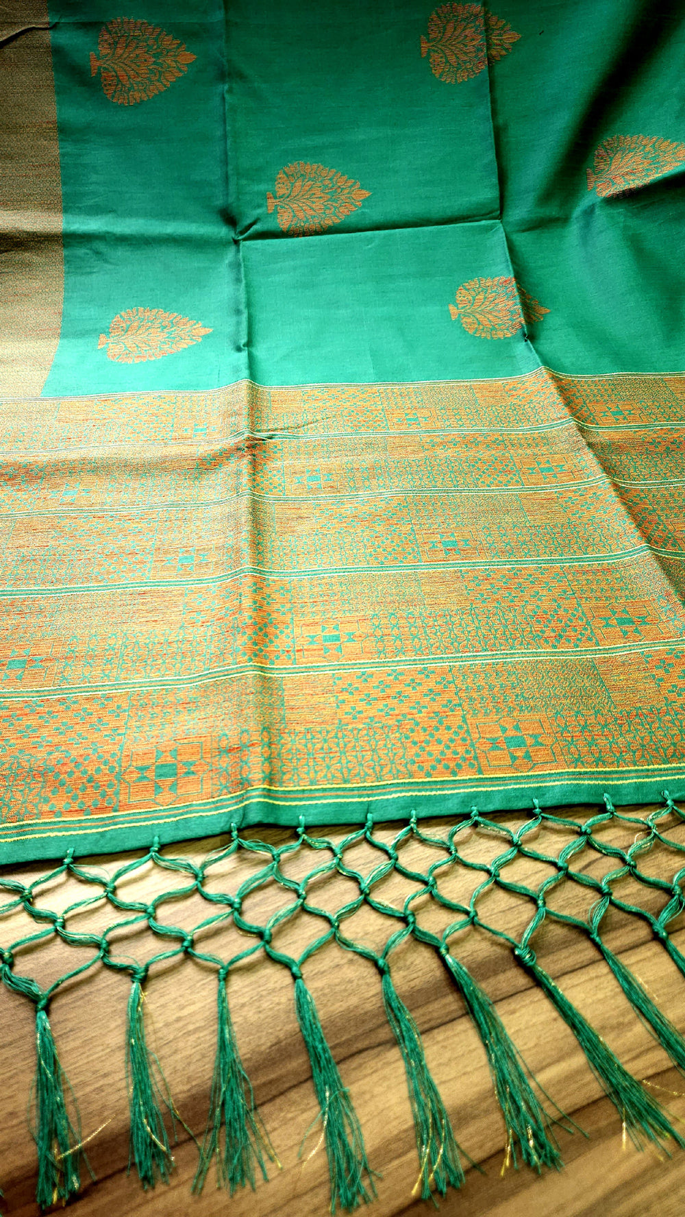 Dark Green Silk Cotton Saree