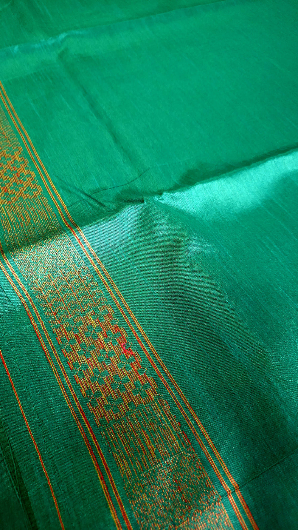 Dark Green Silk Cotton Saree