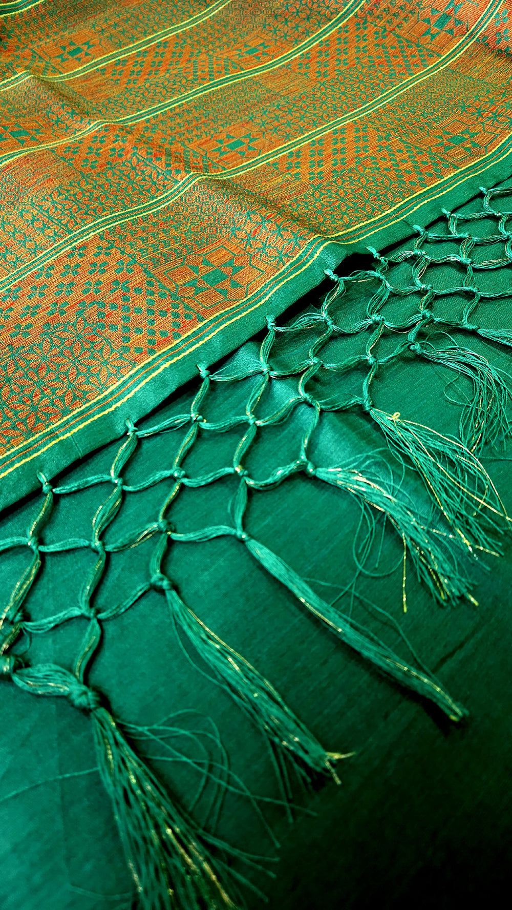 Dark Green Silk Cotton Saree