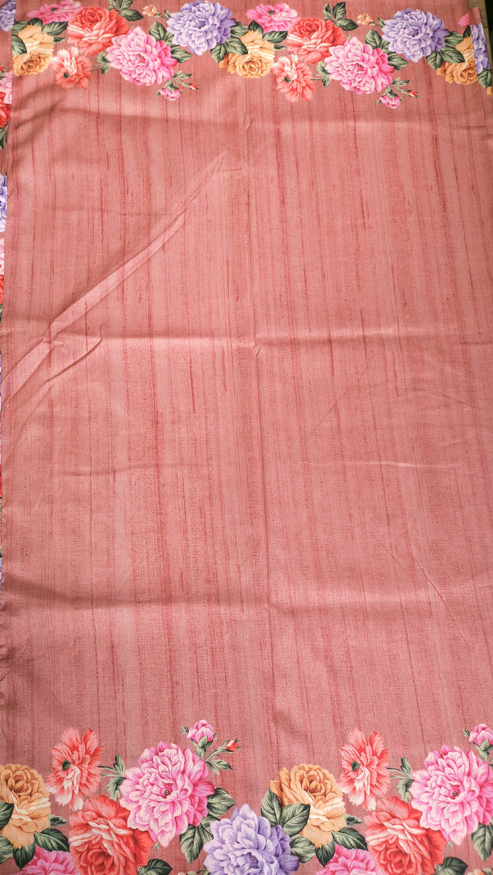 Digital print saree with dark peach