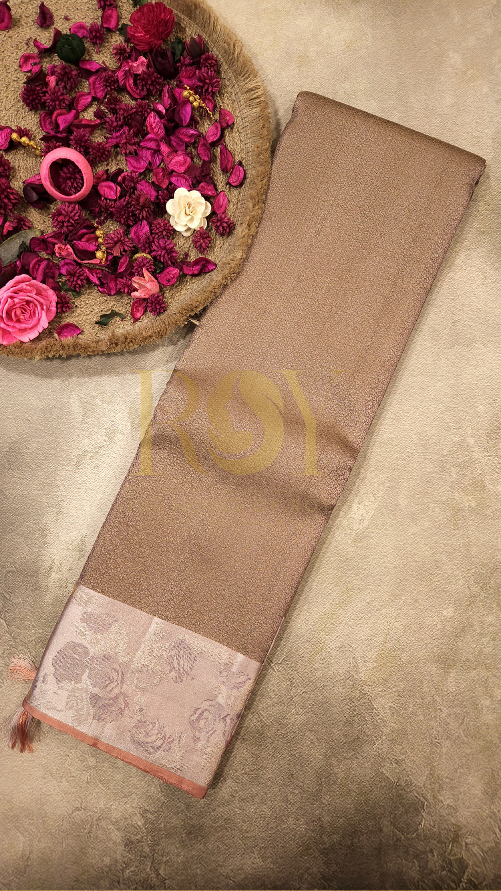 Desert Rose Pure Kancheepuram Silk Saree