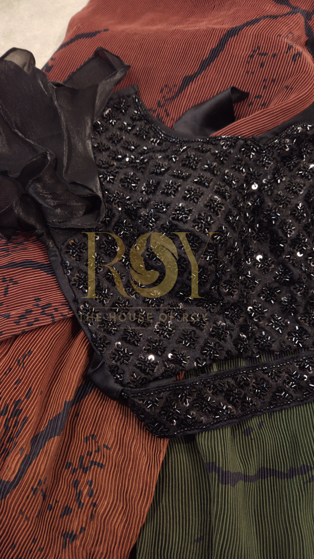 Earthen Pre-Draped Designer Saree