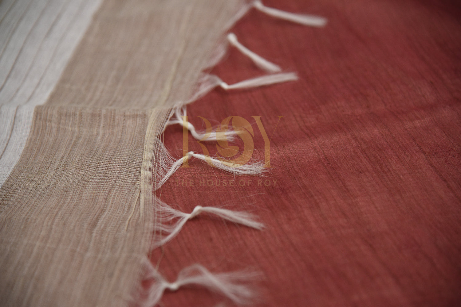 Jute Cotton Embroidery Saree With Contrast Blouse