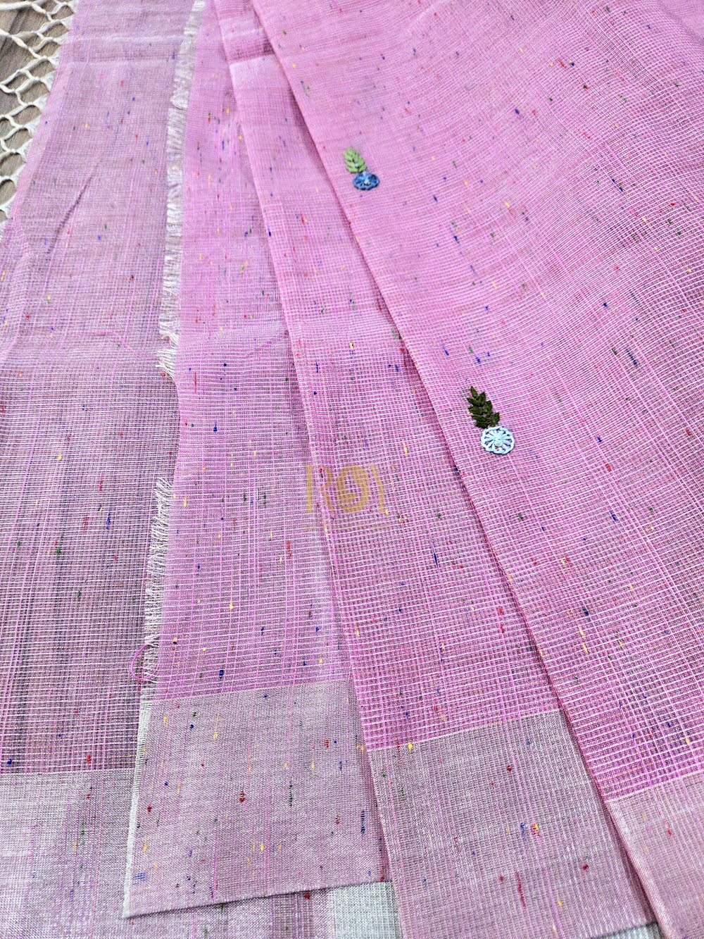 Elegant Pink Embroidery Saree