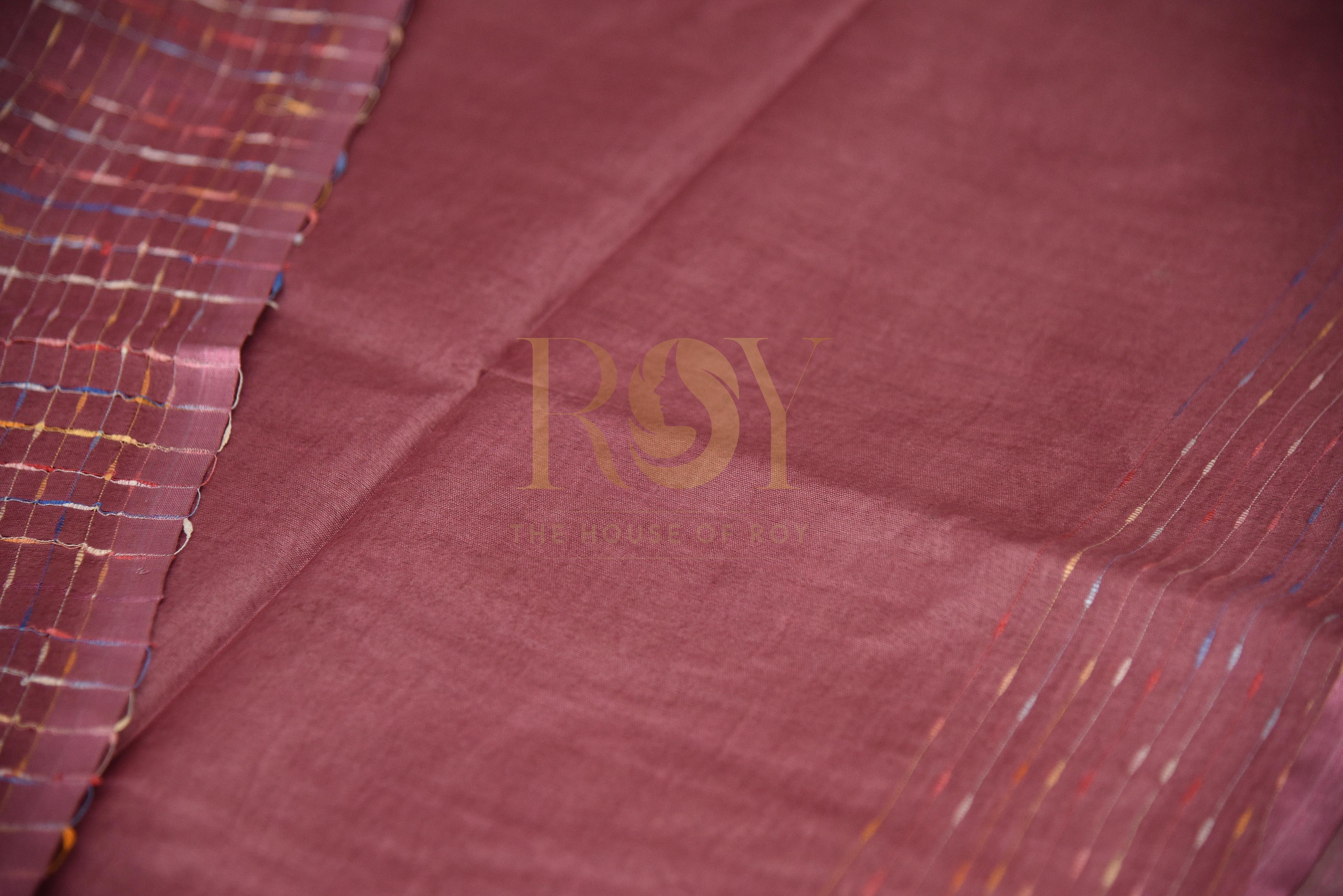 Semi Tussar Saree with Contrast Pallu & Zari Butta