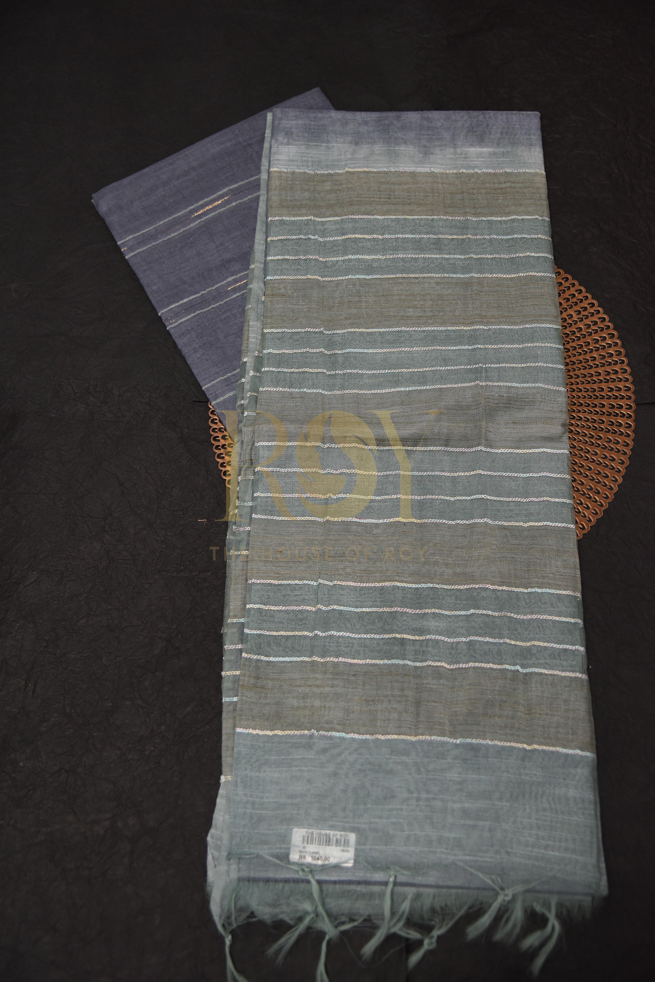 Multicolor Semi Tussar Saree with Fancy Weave