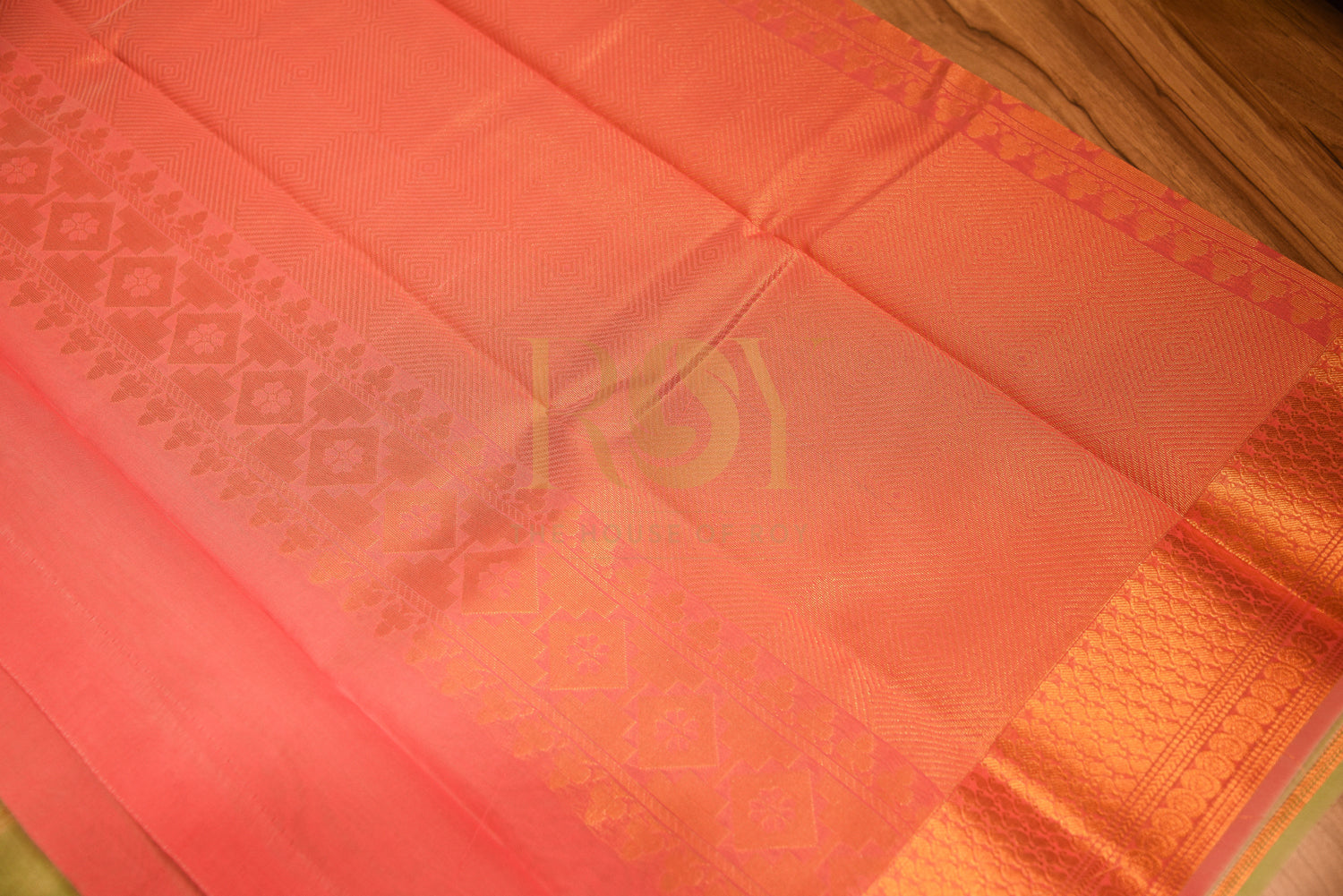 Cotton Saree with Fancy Jari Motif in Pastel Green