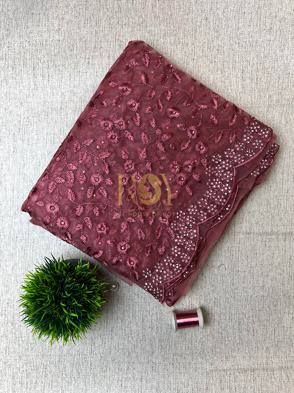 Fancy Net Saree Mauve Pink