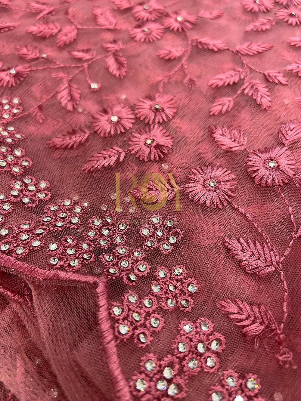 Fancy Net Saree Mauve Pink
