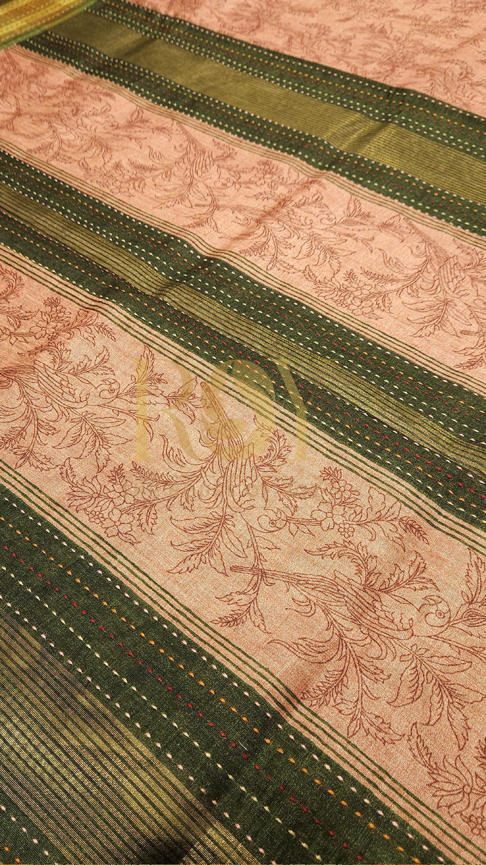 Garden Parrot Mix Raw Silk Saree